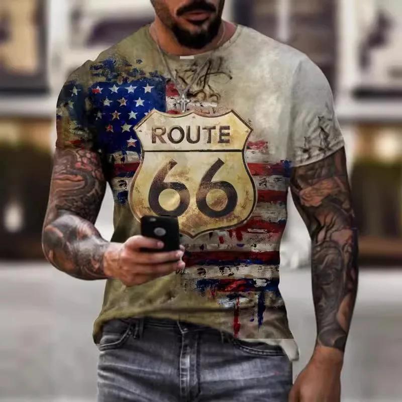 2024  3D  Ʈ Route 66    Ƽ, ߿ ƮϽ , ο   XXS-6XL